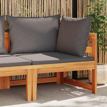 Ecksofa mit Dunkelgrauen Kissen Massivholz Akazie
