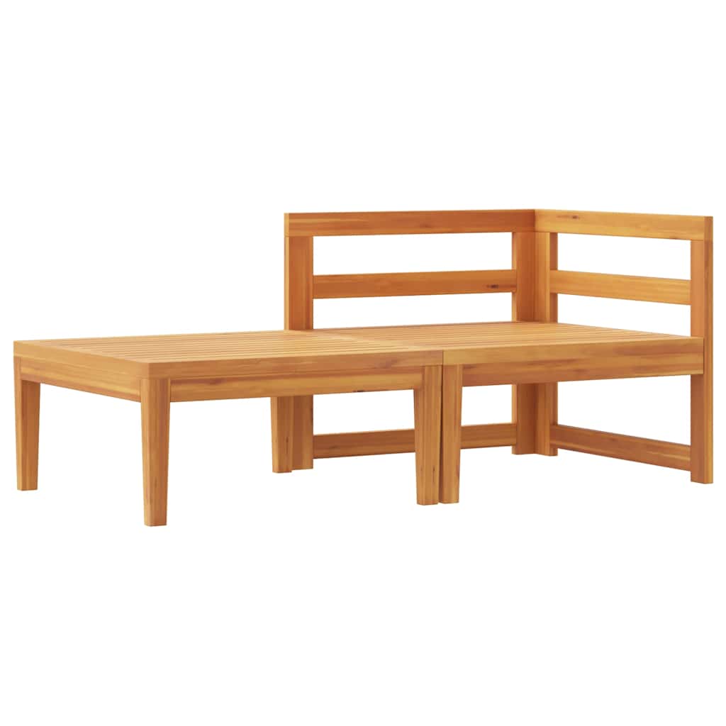 2-tlg. Garten-Lounge-Set mit Dunkelgrauen Kissen Akazienholz