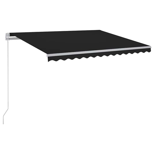 Markise Manuell Einziehbar mit LED 300x250 cm Anthrazit