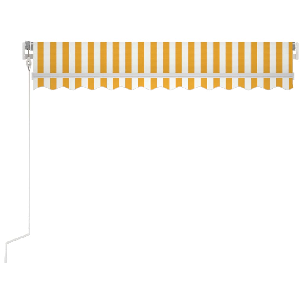 Markise Manuell Einziehbar 350x250 cm Gelb und Weiß