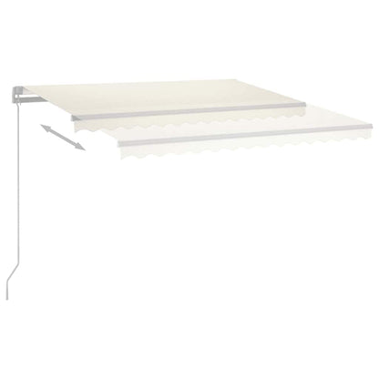 Markise Manuell Einziehbar mit LED 400x300 cm Creme