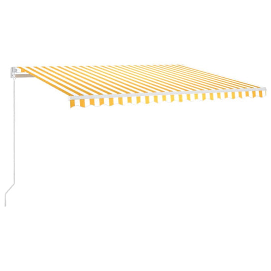 Markise Manuell Einziehbar 450x300 cm Gelb und Weiß