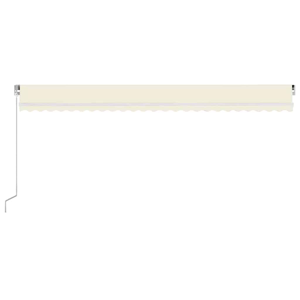 Markise Manuell Einziehbar mit LED 600x300 cm Creme