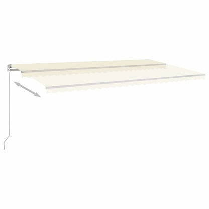 Markise Manuell Einziehbar mit LED 600x300 cm Creme