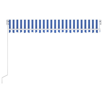 Markise Manuell Einziehbar 400x350 cm Blau und Weiß