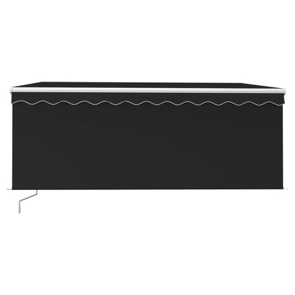 Markise Manuell Einziehbar mit Rollo & LED 3x2,5m Anthrazit