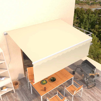 Markise Manuell Einziehbar mit Rollo 4x3 m Creme