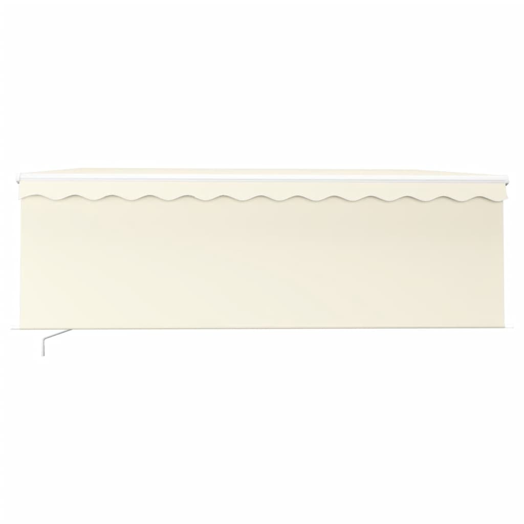 Markise Manuell Einziehbar mit Rollo & LED 4x3 m Creme