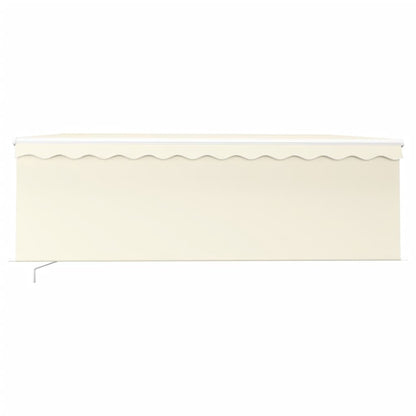 Markise Manuell Einziehbar mit Rollo & LED 4x3 m Creme