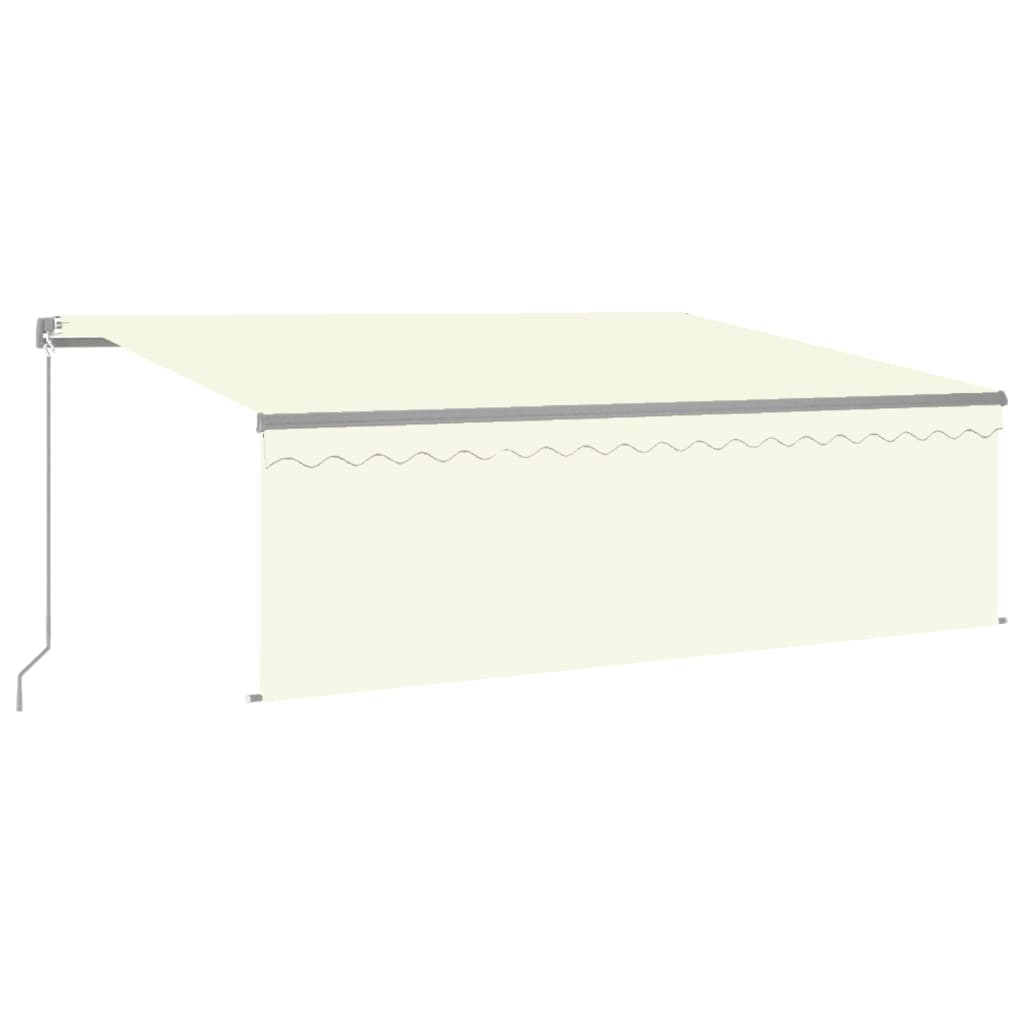 Markise Manuell Einziehbar mit Rollo 4x3 m Creme