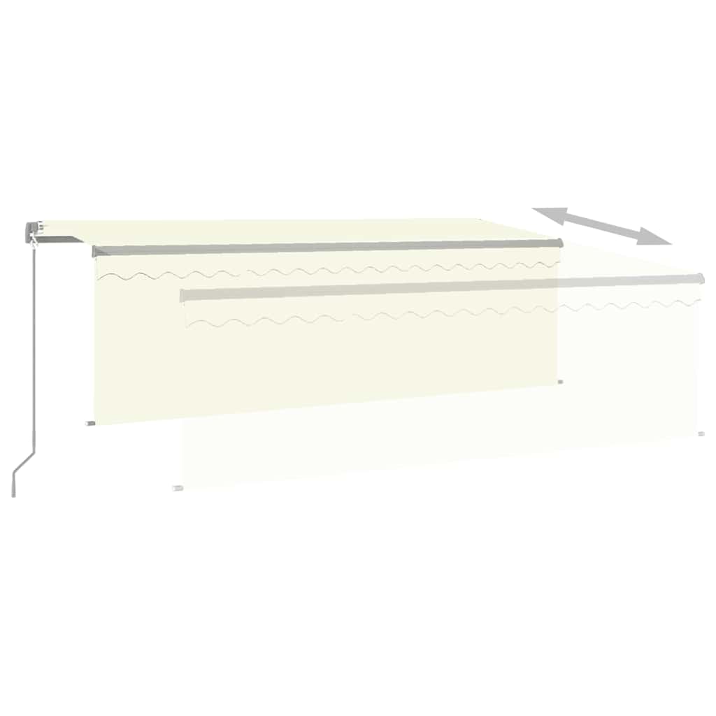 Markise Manuell Einziehbar mit Rollo 4x3 m Creme