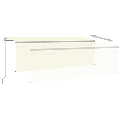 Markise Manuell Einziehbar mit Rollo 4x3 m Creme