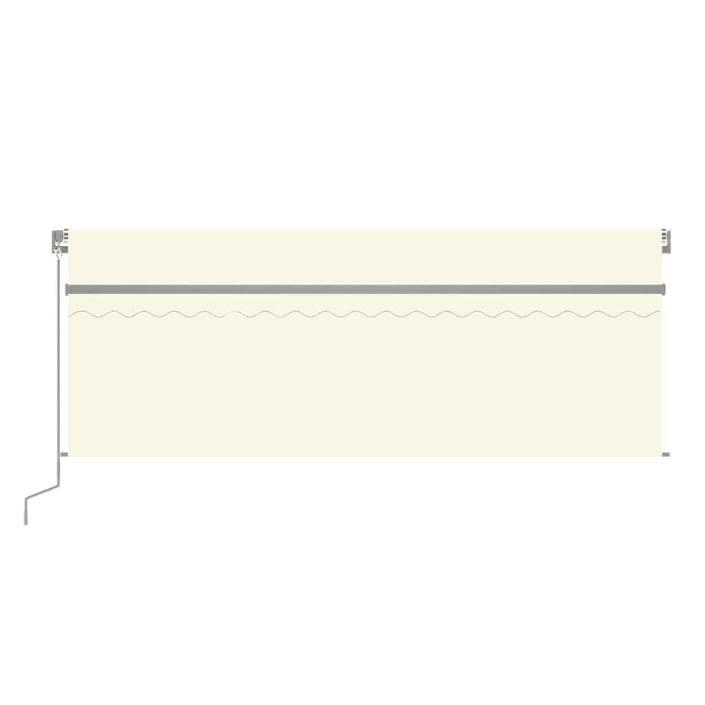 Markise Manuell Einziehbar mit Rollo & LED 4x3 m Creme