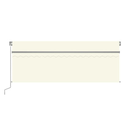 Markise Manuell Einziehbar mit Rollo & LED 4x3 m Creme