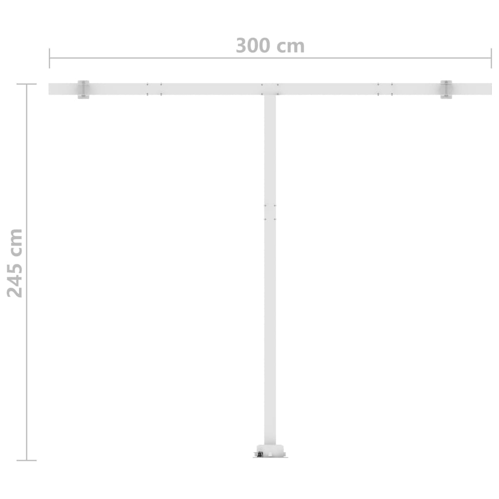 Markise Manuell Einziehbar mit LED 300x250 cm Gelb Weiß