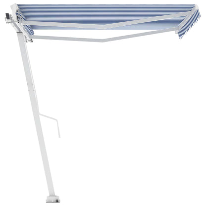 Standmarkise Manuell Einziehbar 350x250 cm Blau/Weiß