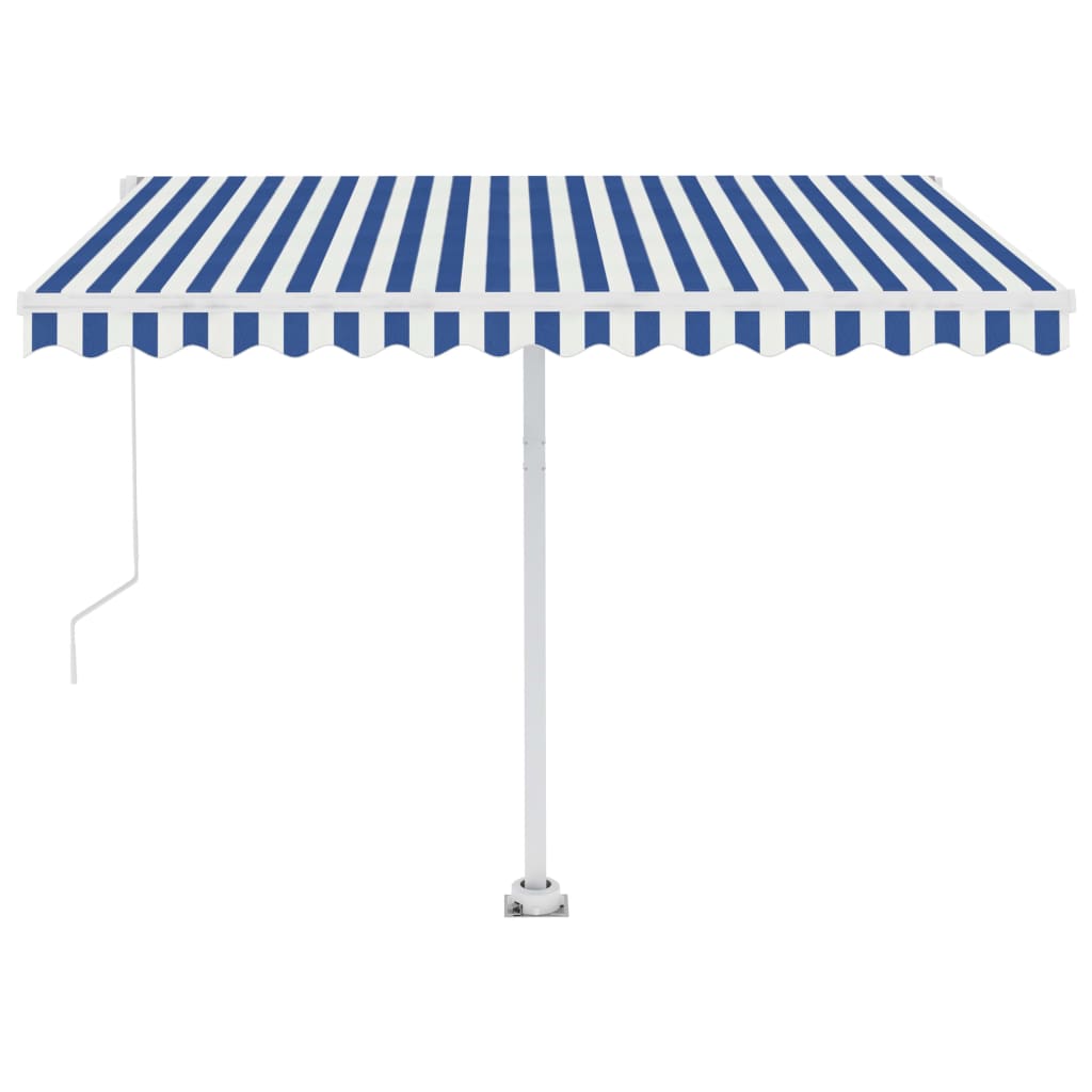 Standmarkise Manuell Einziehbar 350x250 cm Blau/Weiß