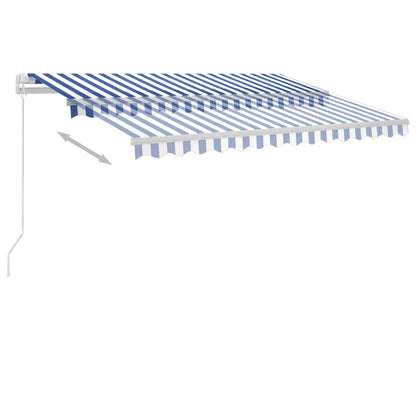 Standmarkise Manuell Einziehbar 350x250 cm Blau/Weiß