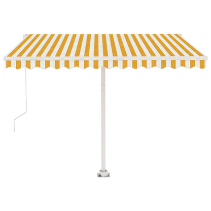 Standmarkise Manuell Einziehbar 350x250 cm Gelb/Weiß