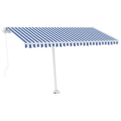 Standmarkise Manuell Einziehbar 400x300 cm Blau/Weiß