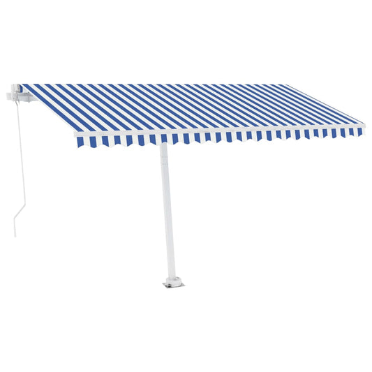 Standmarkise Manuell Einziehbar 400x300 cm Blau/Weiß