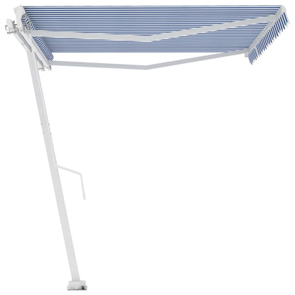 Standmarkise Manuell Einziehbar 400x300 cm Blau/Weiß