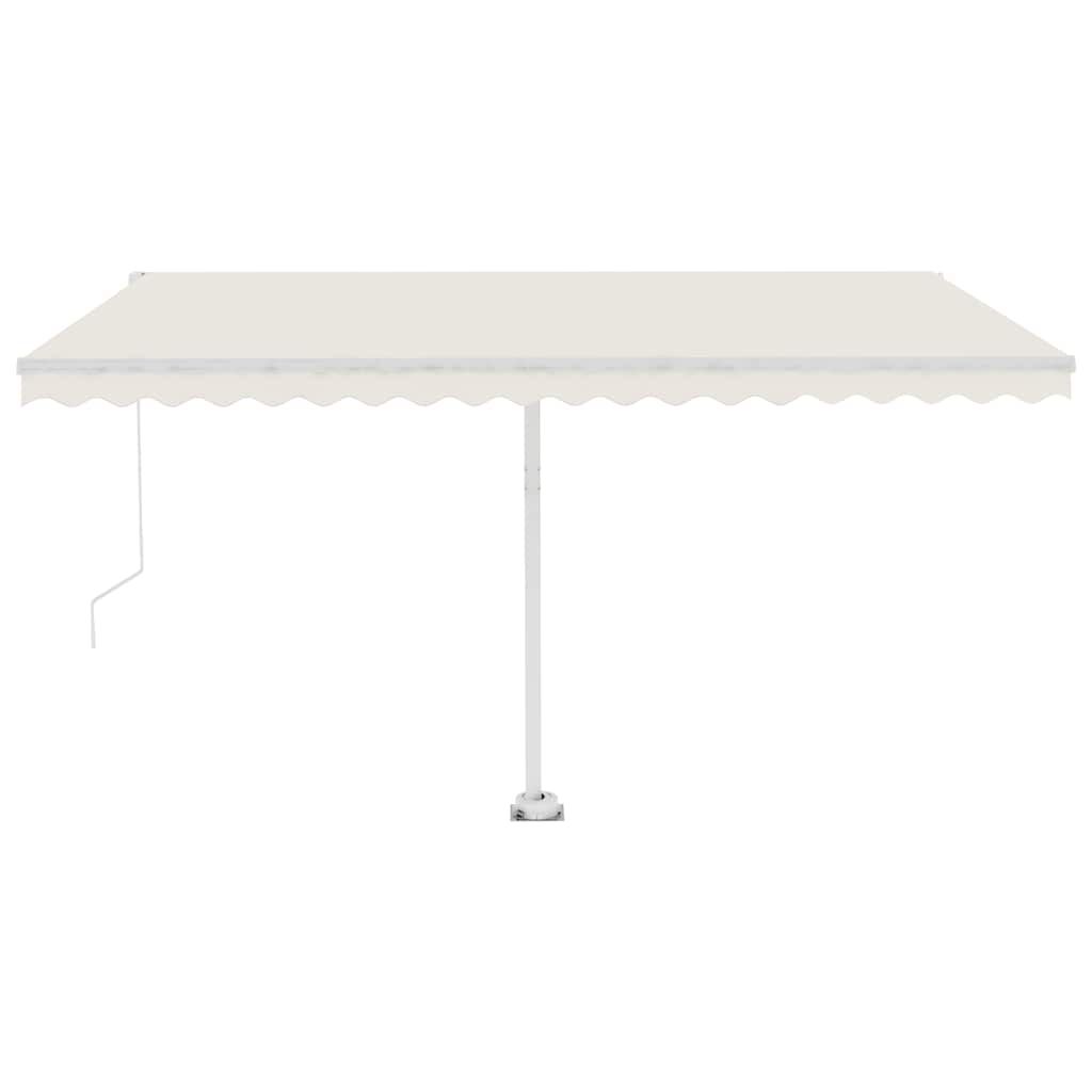 Markise Manuell Einziehbar mit LED 400x300 cm Creme