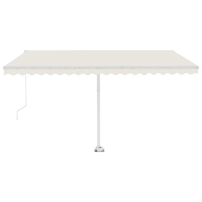 Markise Manuell Einziehbar mit LED 400x300 cm Creme