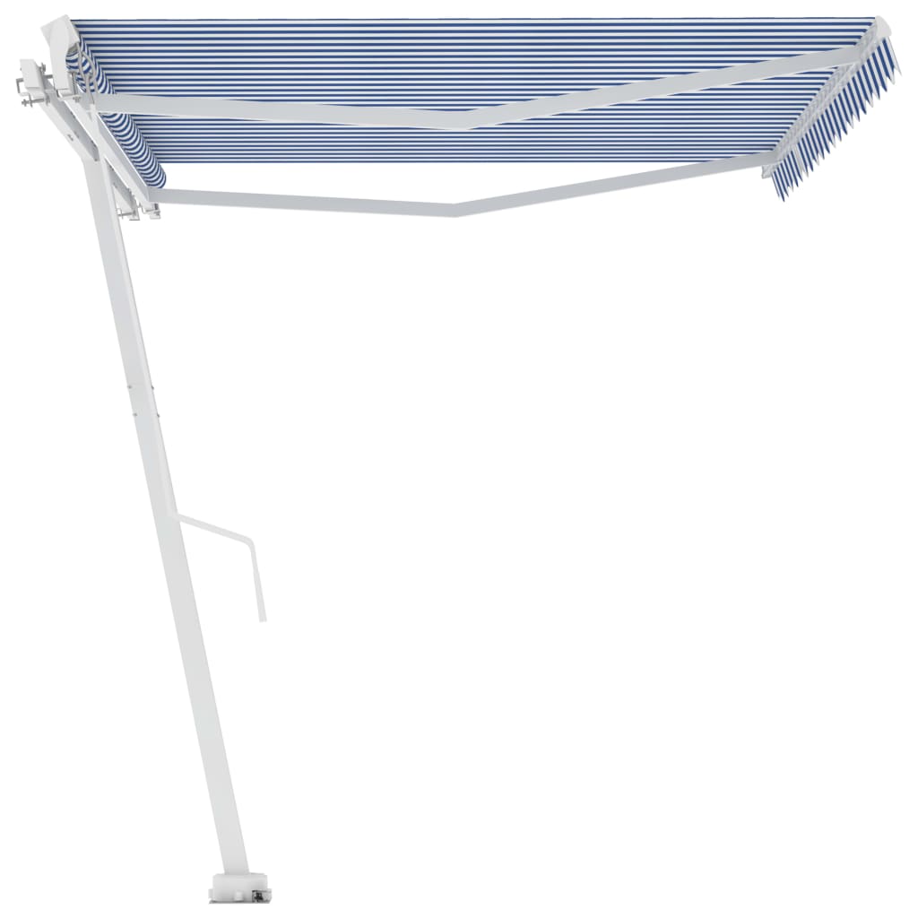 Standmarkise Manuell Einziehbar 450x300 cm Blau/Weiß
