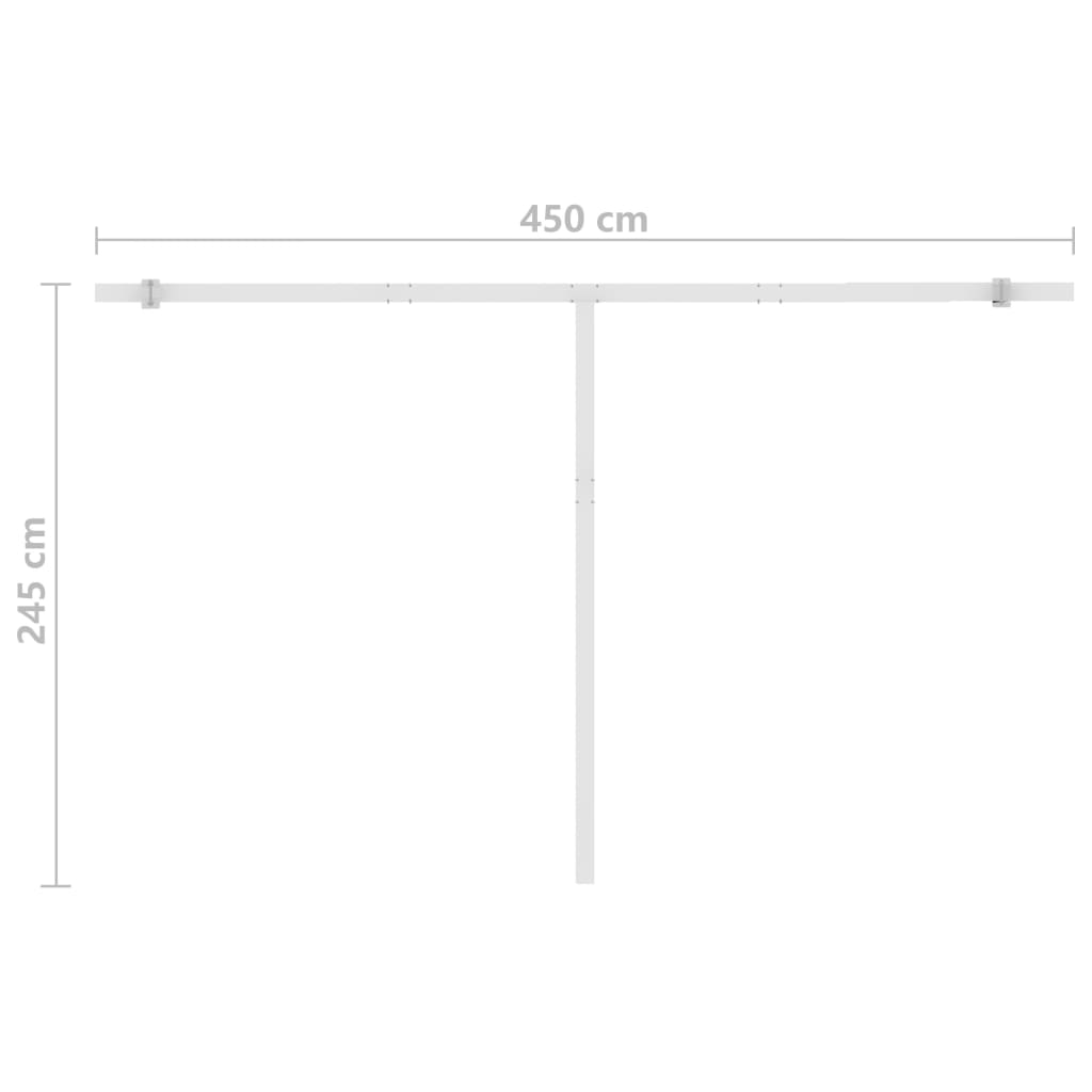 Markise Manuell Einziehbar mit LED 450x300 cm Blau Weiß