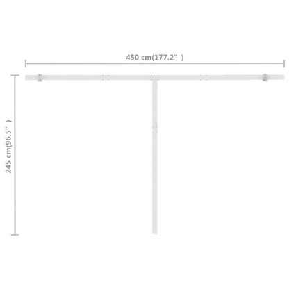 Standmarkise Manuell Einziehbar 500x300 cm Blau/Weiß