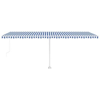 Standmarkise Manuell Einziehbar 600x300 cm Blau/Weiß