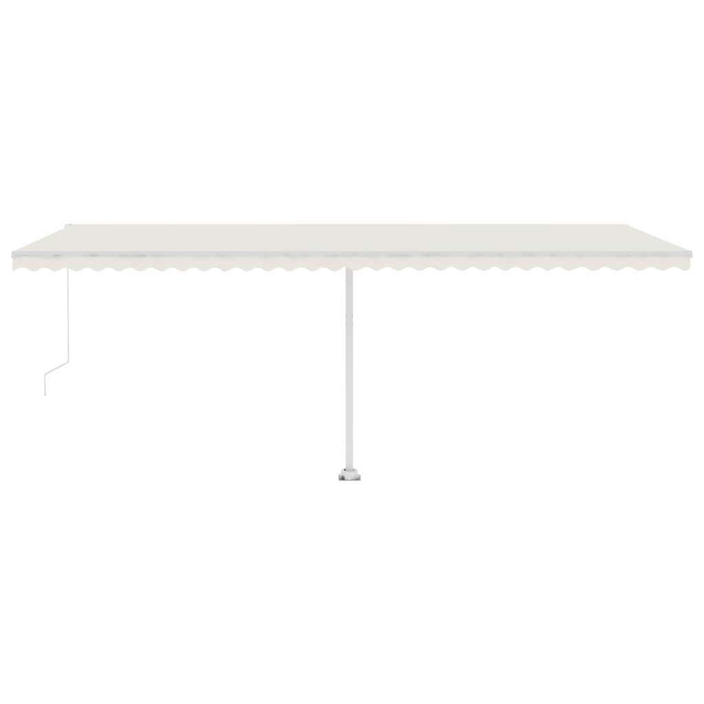 Markise Manuell Einziehbar mit LED 600x300 cm Creme