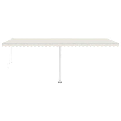 Markise Manuell Einziehbar mit LED 600x300 cm Creme