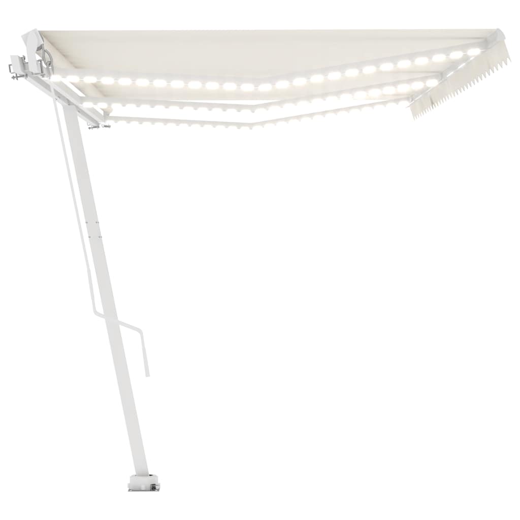 Markise Manuell Einziehbar mit LED 600x300 cm Creme