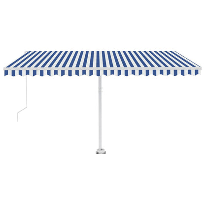 Standmarkise Manuell Einziehbar 400x350 cm Blau/Weiß