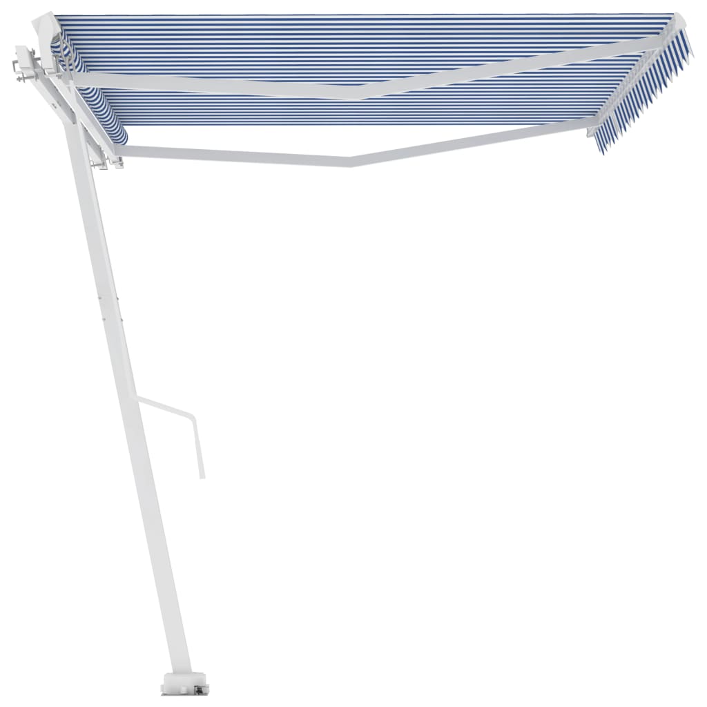 Standmarkise Manuell Einziehbar 400x350 cm Blau/Weiß