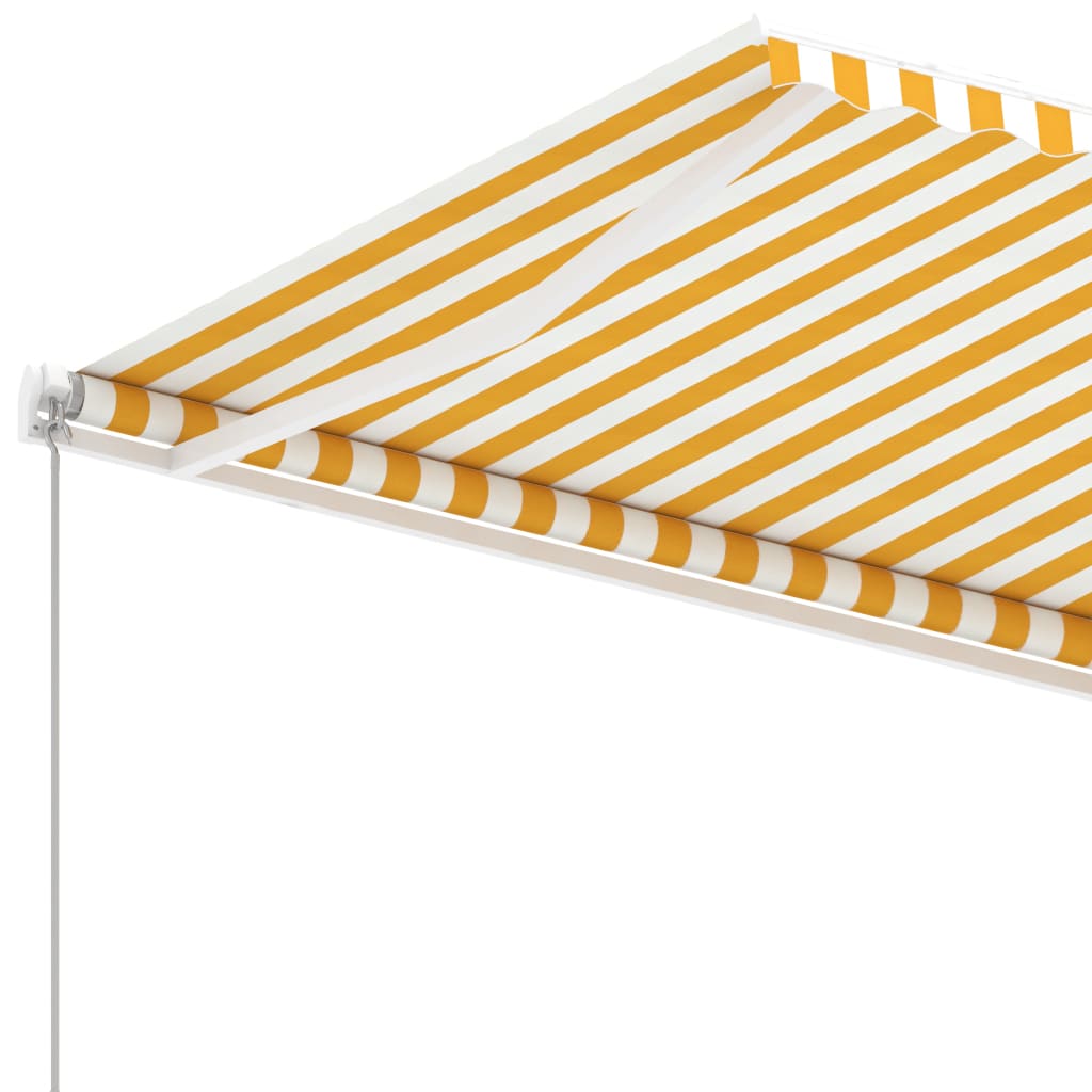 Standmarkise Manuell Einziehbar 400x350 cm Gelb/Weiß