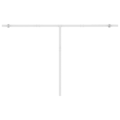 Markise Manuell Einziehbar mit LED 400x350 cm Gelb Weiß
