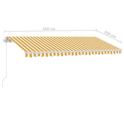 Standmarkise Manuell Einziehbar 450x350 cm Gelb/Weiß