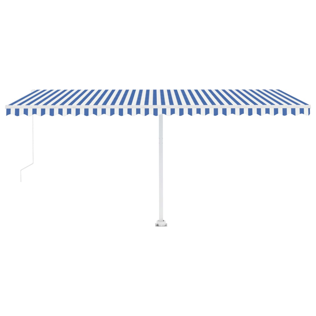 Standmarkise Manuell Einziehbar 500x350 cm Blau/Weiß