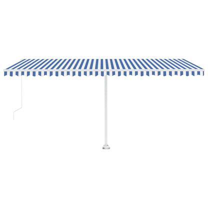 Standmarkise Manuell Einziehbar 500x350 cm Blau/Weiß