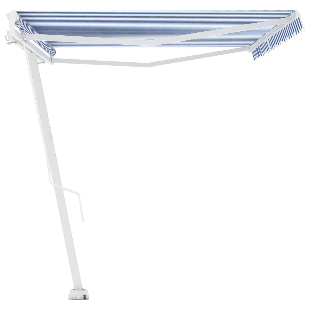 Standmarkise Manuell Einziehbar 500x350 cm Blau/Weiß
