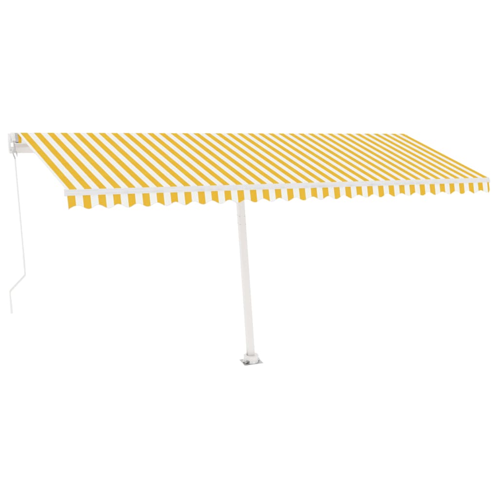 Standmarkise Manuell Einziehbar 500x350 cm Gelb/Weiß