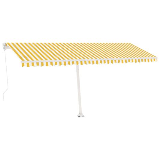 Standmarkise Manuell Einziehbar 500x350 cm Gelb/Weiß