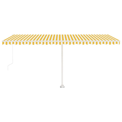 Standmarkise Manuell Einziehbar 500x350 cm Gelb/Weiß