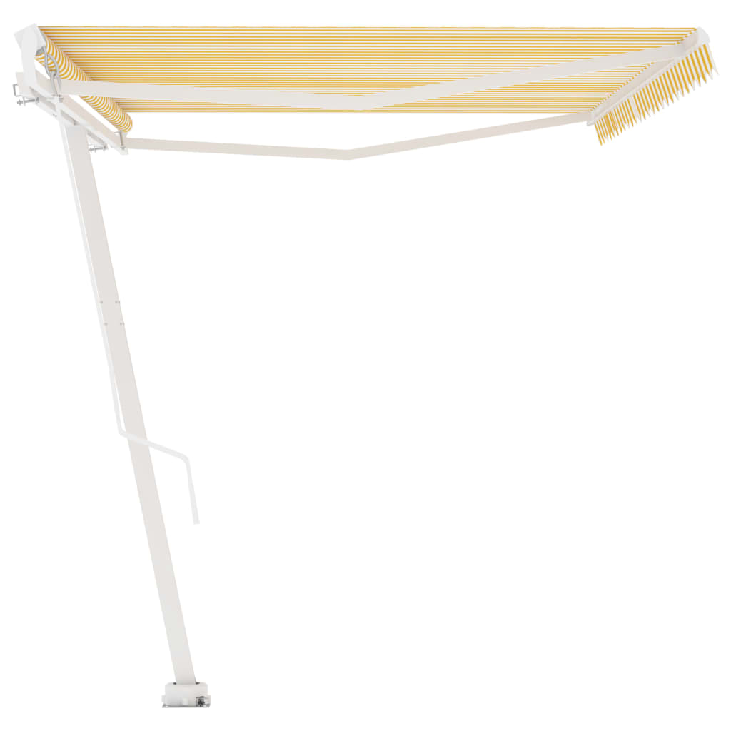Standmarkise Manuell Einziehbar 500x350 cm Gelb/Weiß