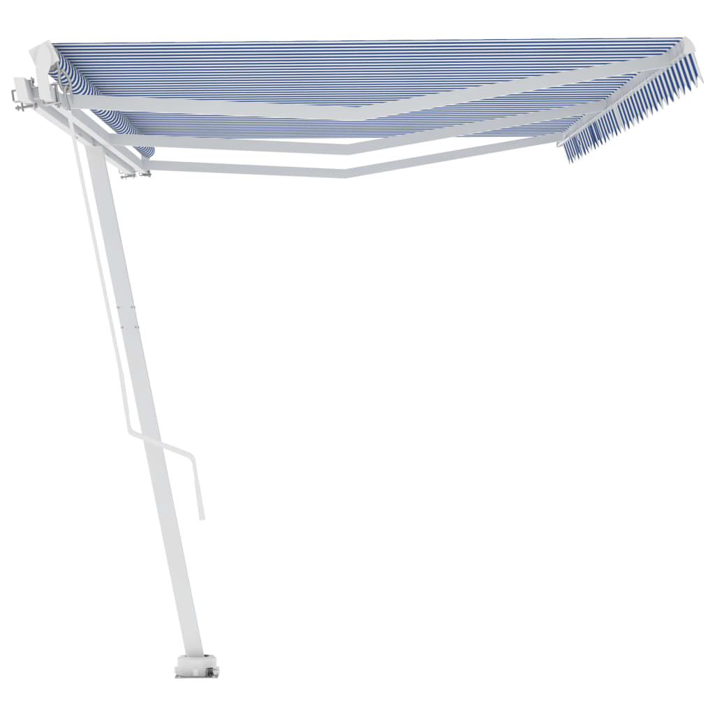 Standmarkise Manuell Einziehbar 600x350 cm Blau/Weiß