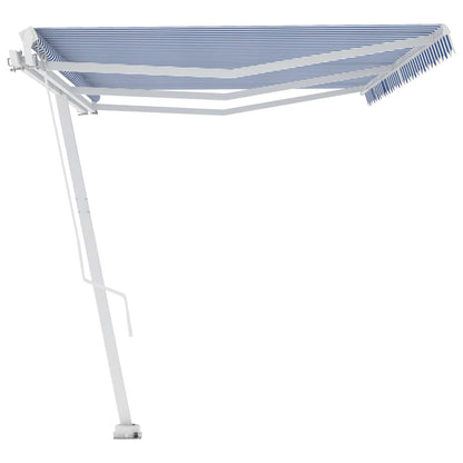 Standmarkise Manuell Einziehbar 600x350 cm Blau/Weiß
