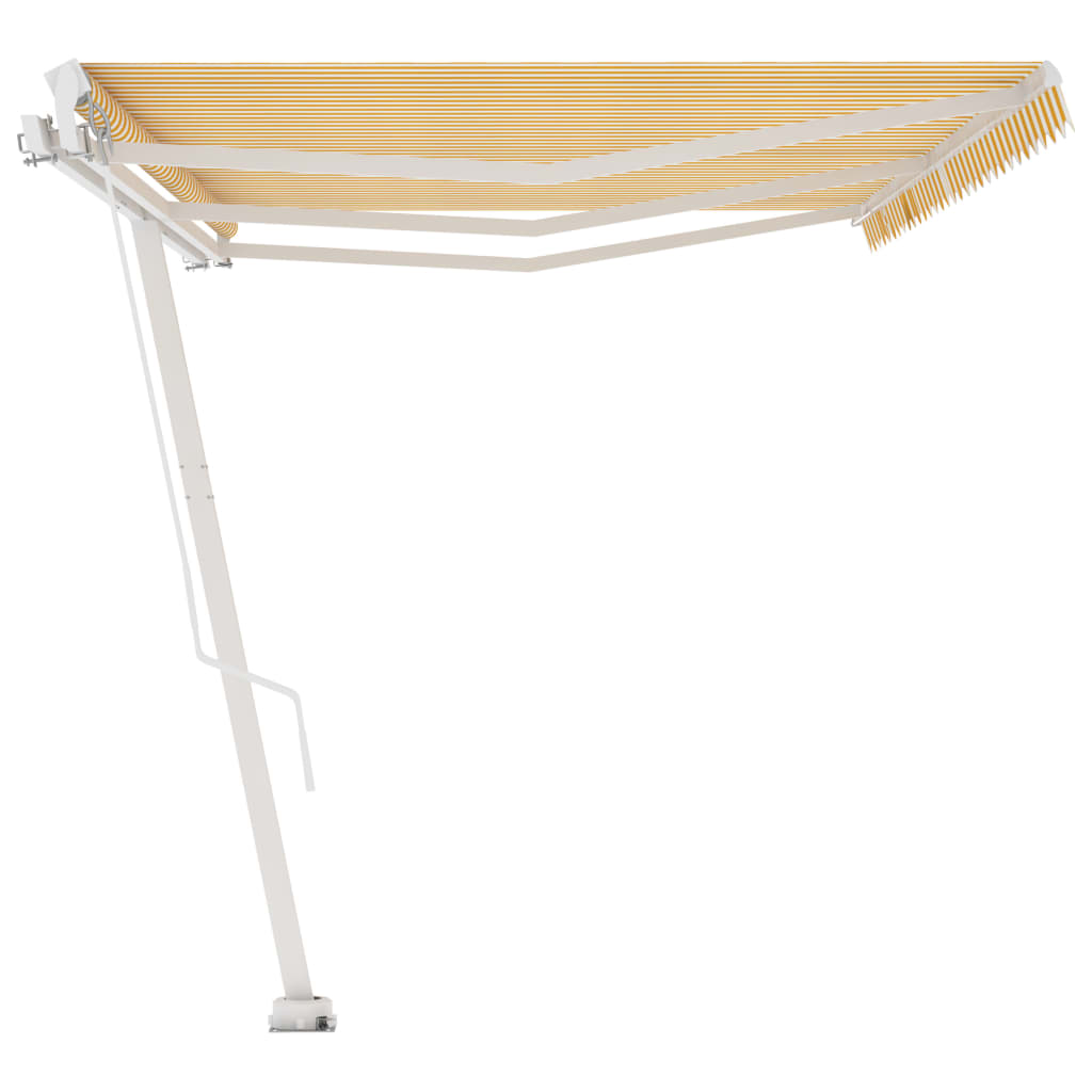 Standmarkise Manuell Einziehbar 600x350 cm Gelb/Weiß